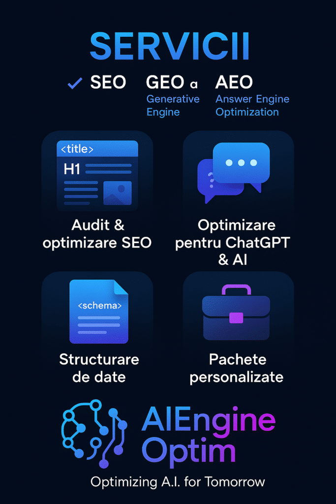 🤖 Servicii GEO – Generative Engine Optimization