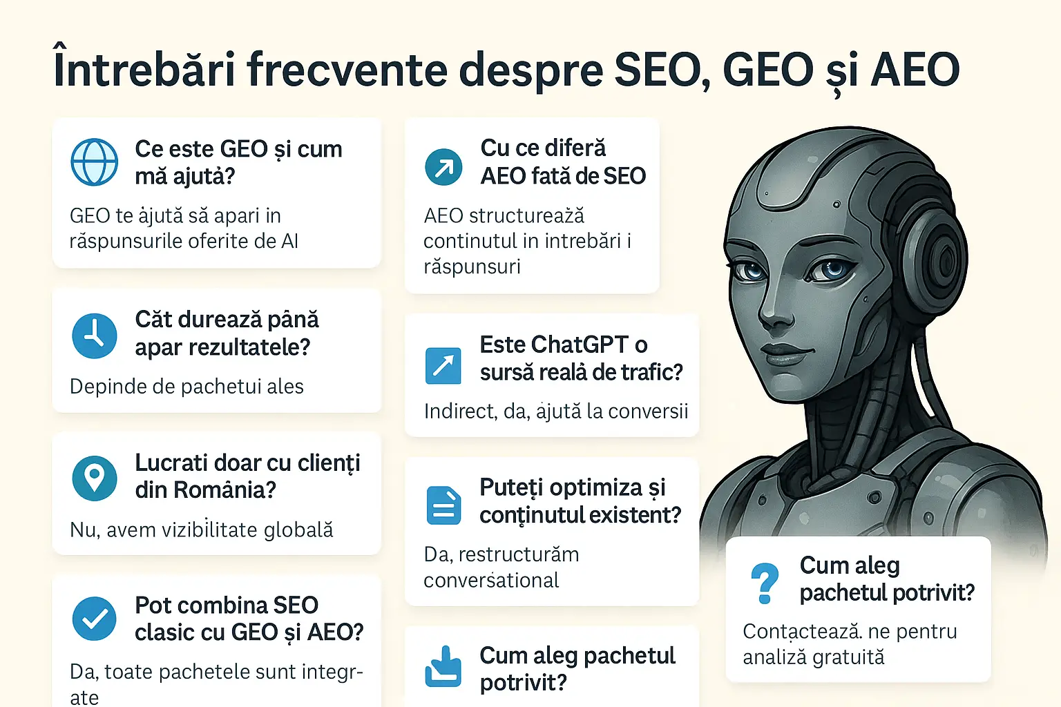 FAQ (10 întrebări + răspunsuri concise