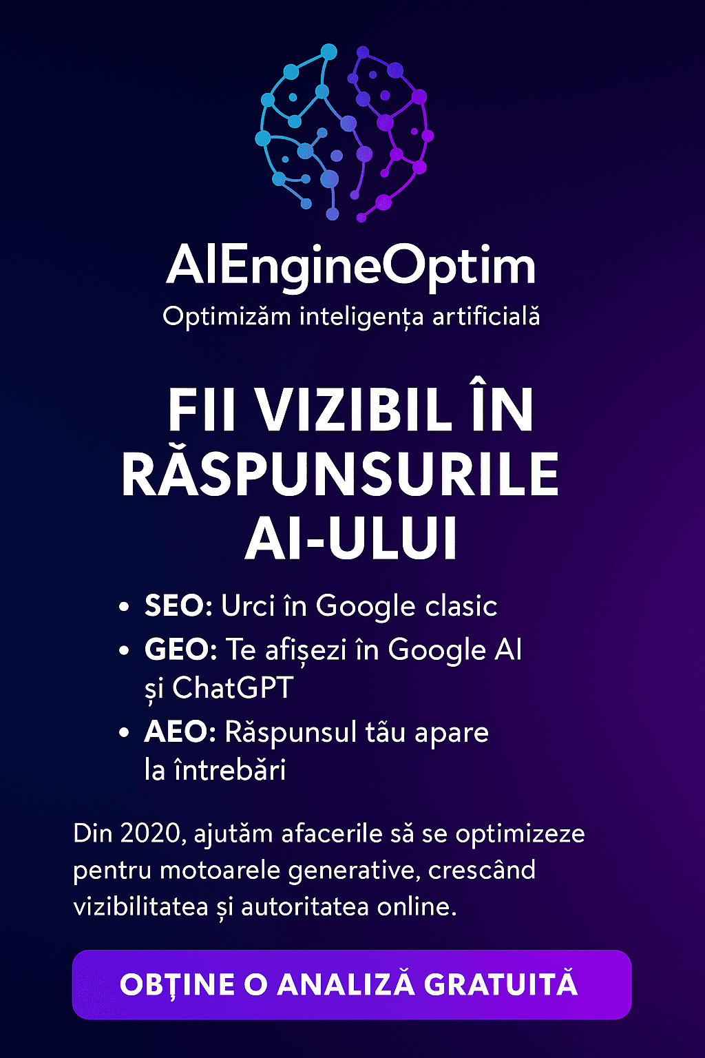 Redactăm conținut care răspunde direct la întrebările utilizatorilor și este optimizat pentru AI.